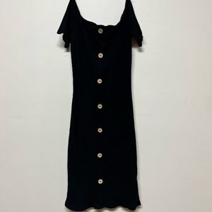 Black Fashion Nova off the shoulder button dress